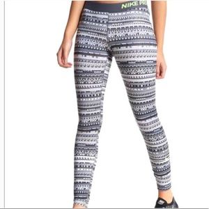 Nike Pro Dri-Fit Hyperwarm 8 Bit Leggings S gray